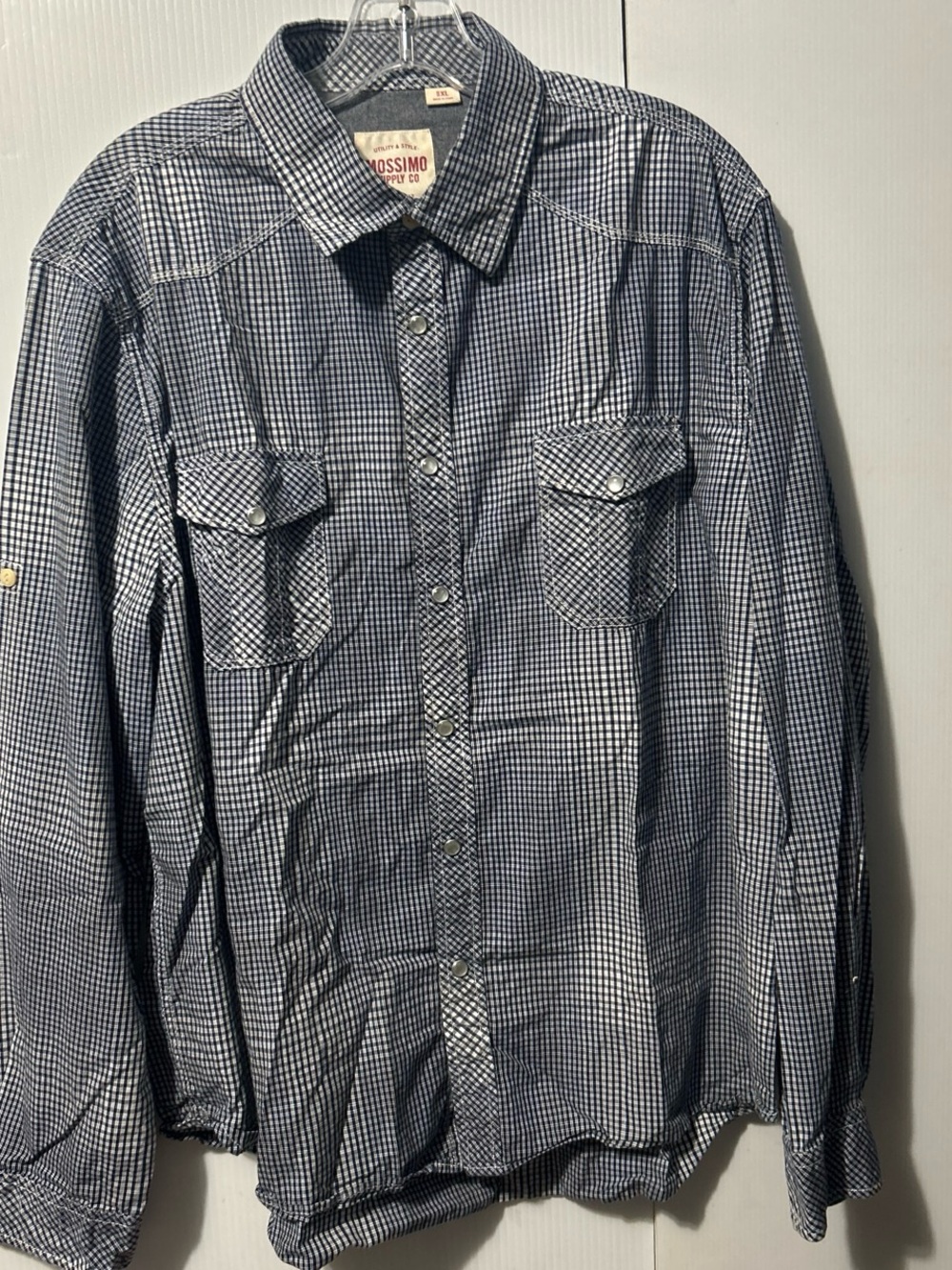 Mossimo Supply Co. Blue and White Gingham Button-Down Shirt